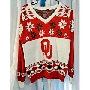 Oklahoma University OU Ugly Christmas Sweater Size XL Sooners